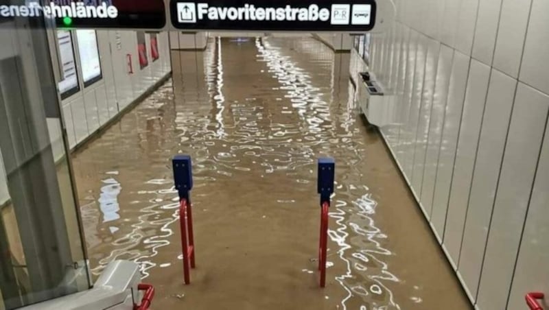 Die Wiener U-Bahnstation Neulaa wurde geflutet. (Bild: zVg)