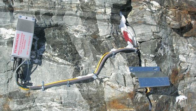 Mithilfe am Berg platzierter Sensoren sollen mögliche Felsstürze erkannt und dadurch und dadurch Siedlungsgebiete vor den Folgen des Klimawandels geschützt werden. (Bild: APA/Universität Innsbruck, ETH Zürich)