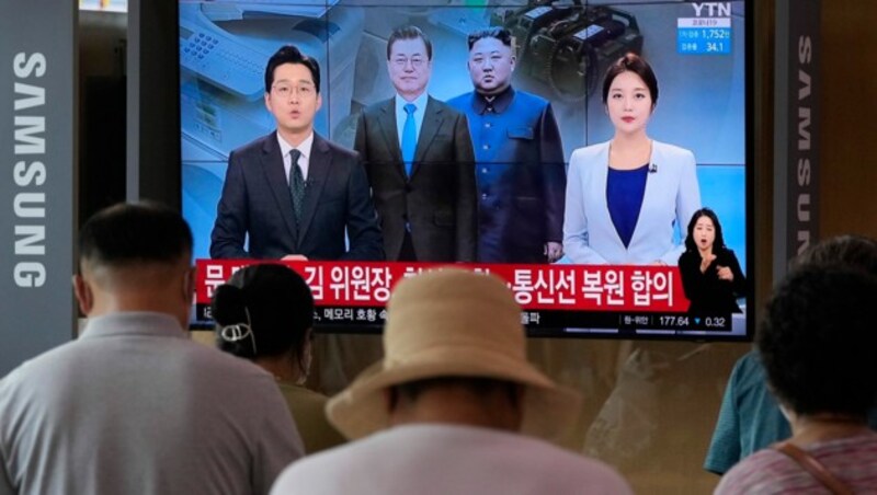 Das südkoreanische Fernsehen berichtet über die jüngsten Gespräche. (Bild: AP)