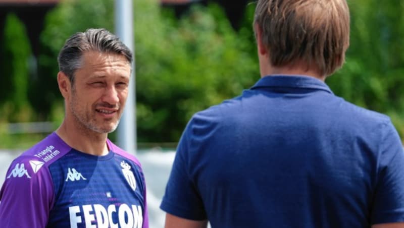 Nico Kovac (li.) im Gespräch mit „Krone“-Reporter Christian Mayerhofer (Bild: Mario Urbantschitsch)