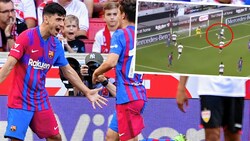Yusuf Demir bejubelt seinen Treffer zum zwischenzeitlichen 2:0 für den FC Barcelona gegen Stuttgart. (Bild: EPA, Twitter.com/FC Barcelona)