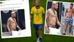 Neymar: Am 11. Juli (Mitte) glänzte er bei der Copa America noch als Modellathlet, ein paar Wochen später nicht mehr ganz ... (Bild: APA/AFP/MAURO PIMENTEL, Twitter.com)