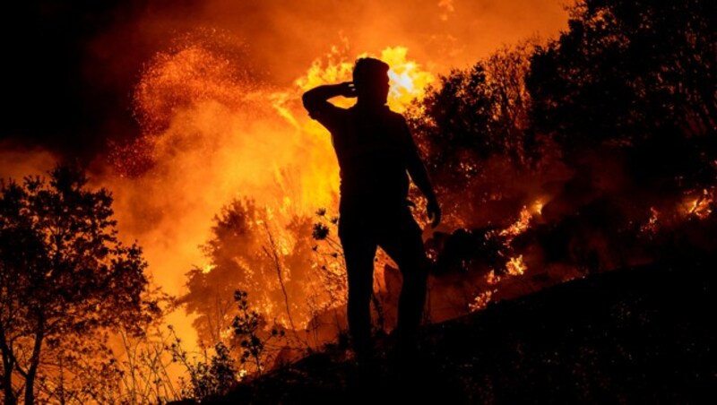 Mindestens acht Menschen sind schon in der Türkei durch die Waldbrände ums Leben gekommen. (Bild: APA/AFP/Yasin AKGUL)