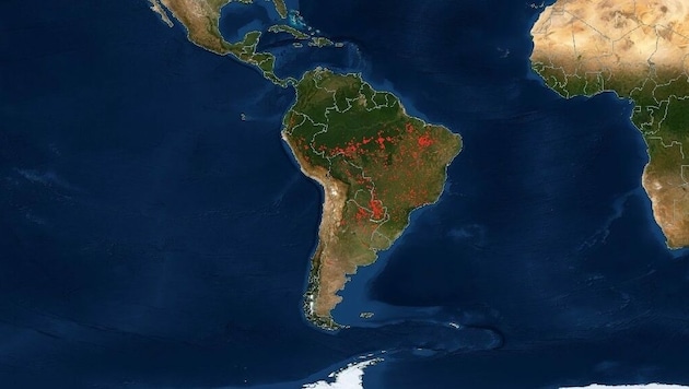 Auch Südamerika hatte zuletzt mit Waldbränden zu kämpfen. (Bild: NASA)