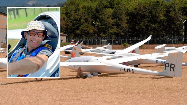 Nach dem Absturz standen alle Flugzeuge still. Kollegen trauern um ihren Kameraden. (Bild: Auckland Gliding Club, ZvG,Krone KREATIV)