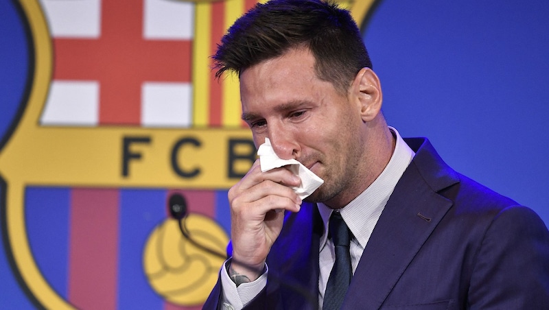 Lionel Messi bei seinem Abschied von den Katalanen. (Bild: AFP)