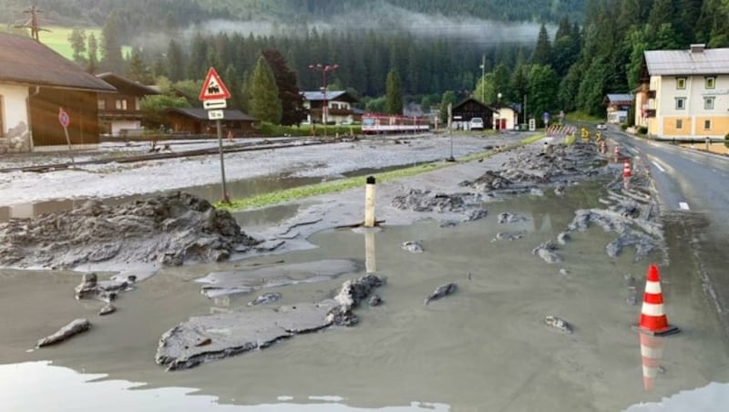 Überschwemmungen am Wochenende in Wald im Pinzgau (Bild: Tschepp Markus)