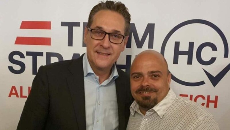 Team HC Strache: Spitzenkandidat Sven Stadler mit seinem Polit-Idol. (Bild: Sven Stadler)