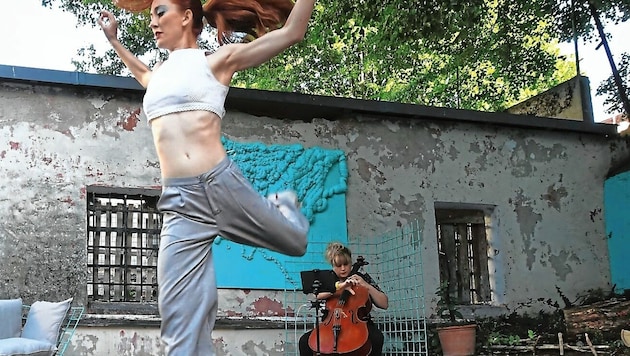 Cello & Tanz: Rosalie Wanka & Ana Topalović. (Bild: Perisutti Tina)