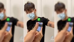 Der Scan als Beweis - der tätowierte Grüne Pass funktioniert. (Bild: tiktok.com/andrea colonetta)