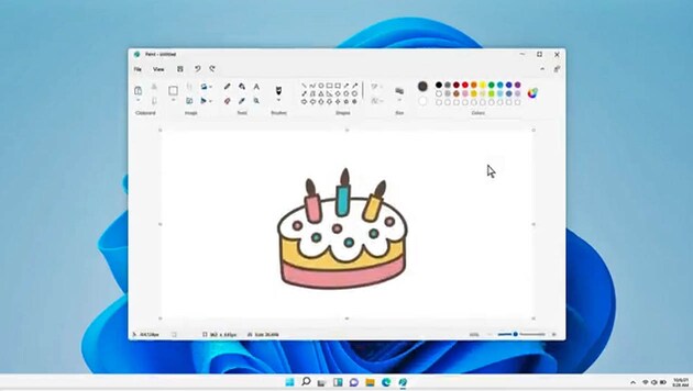 Die überarbeitete Benutzeroberfläche von Paint unter Windows 11 (Bild: twitter.com/panos_panay)