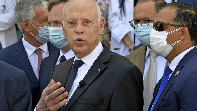 Tunesiens Präsident Kais Saied (Bild: AFP)