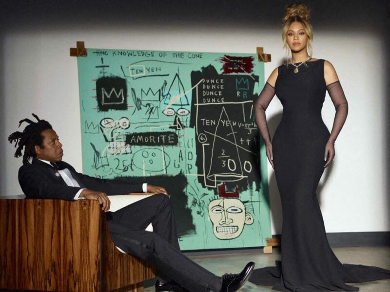 Das Gemälde „Equal Pi“ von Künstler Jean-Michel Basquiat wurde für die Tiffany-Kampagne mit Beyonce und Jay-Z zum ersten Mal in der Öffentlichkeit gezeigt. (Bild: www.PPS.at)