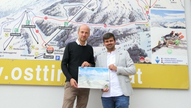 BM Hafele (links) und Schultz stellten ihre Pläne für die höchste Bergstation Osttirols vor. (Bild: Martin Oberbichler)
