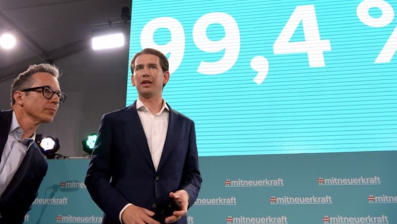 Bundeskanzler Sebastian Kurz im Rahmen des Parteitages (Bild: APA/HERBERT PFARRHOFER)