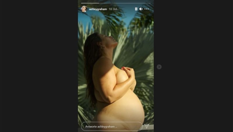 Ashley Graham teilte unter anderem dieses Nacktfoto mit ihrem Fans. (Bild: instagram.com/ashleygraham)