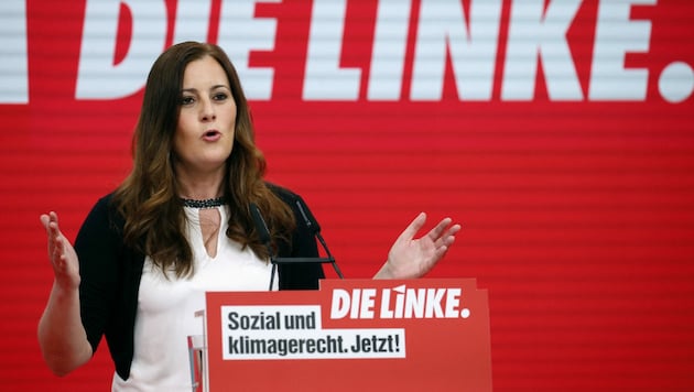 Die Spitzenkandidatin der Linken für die bevorstehende Bundestagswahl in Deutschland, Janine Wissler (Bild: APA/AFP/POOL/MICHELE TANTUSSI)