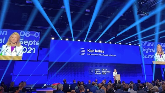Eröffnungsrede: Estlands Premierministerin Kaja Kallas beim Digitalgipfel (Bild: zVg)