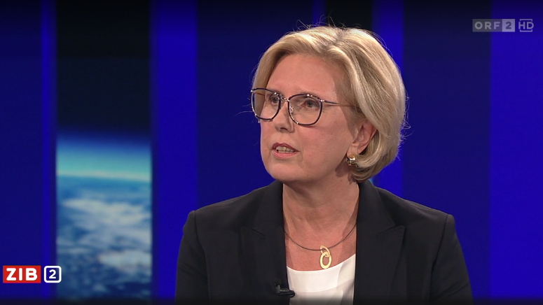 Rechnungshofpräsidentin Margit Kraker am Dienstagabend in der „ZiB 2“ (Bild: Screenshot/ORF)