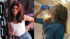 Cindy Crawford sorgte 1992 mit ihrem Auftritt in der Werbung für Pepsi-Cola für Aufsehen. 2018 (r.) wiederholte sie das schon einmal. (Bild: www.PPS.at)