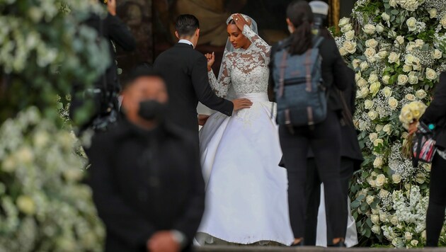 Jasmine Tookes vor der Hochzeit mit Juan David Borrero (Bild: Jose Jacome / EFE / picturedesk.com)