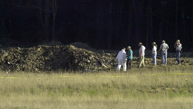 Die Absturzstelle des United Airlines Flugs 93 in Shanksville, Pennsylvania am 11. September 2001. (Bild: AFP or licensors)