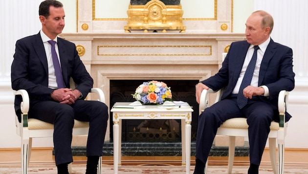 From left: Syria's dictator Bashar al-Assad and Russia's ruler Vladimir Putin (archive photo) (Bild: AP)