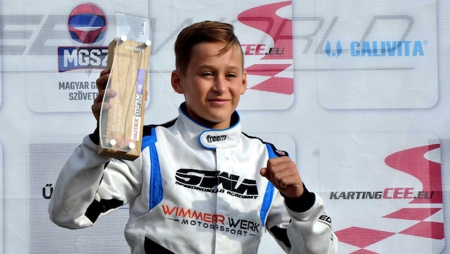 Auf den Spuren seiner Formel-1-Idole rast Simon Mayer (12) im Gokart von Erfolg zu Erfolg. Nun will er in Italien aufzeigen. (Bild: zVg)