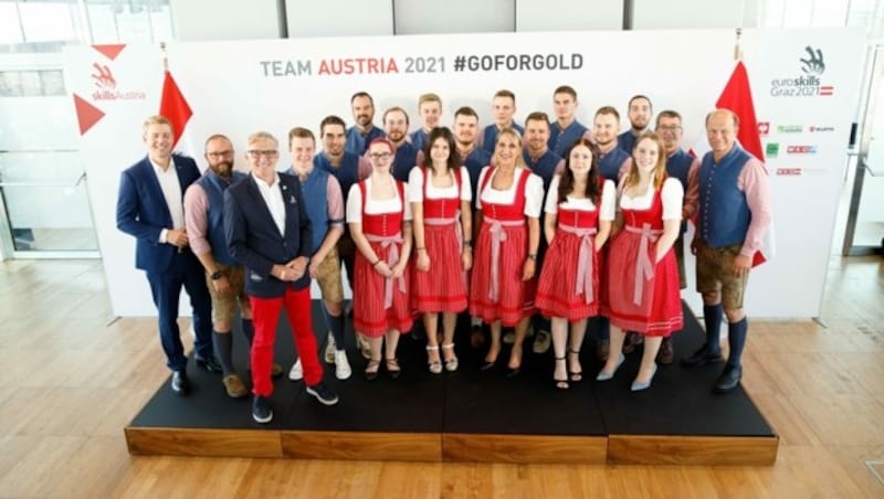 Die steirischen Teilnehmer bei den EuroSkills 2021 in der Steiermark (Bild: SkillsAustria)