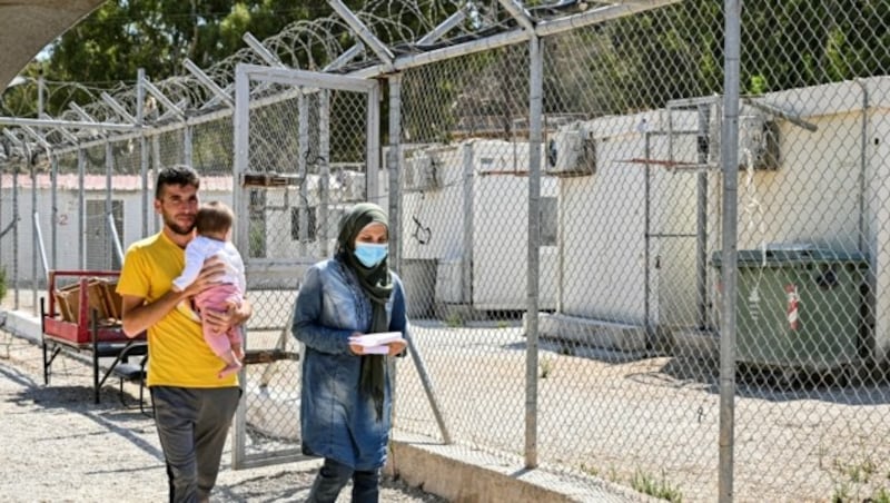 Flüchtlingslager mit „kontrolliertem Zugang“ auf Samos (Bild: AFP)