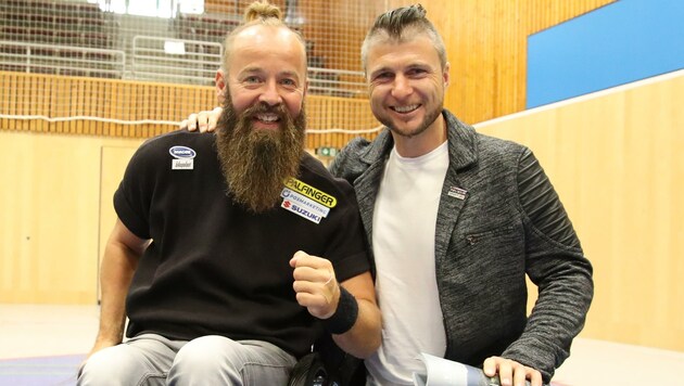 Ebenfalls von Rif begeistert: Tom Geierspichler (li.) und Reinfried Herbst. (Bild: Tröster Andreas)