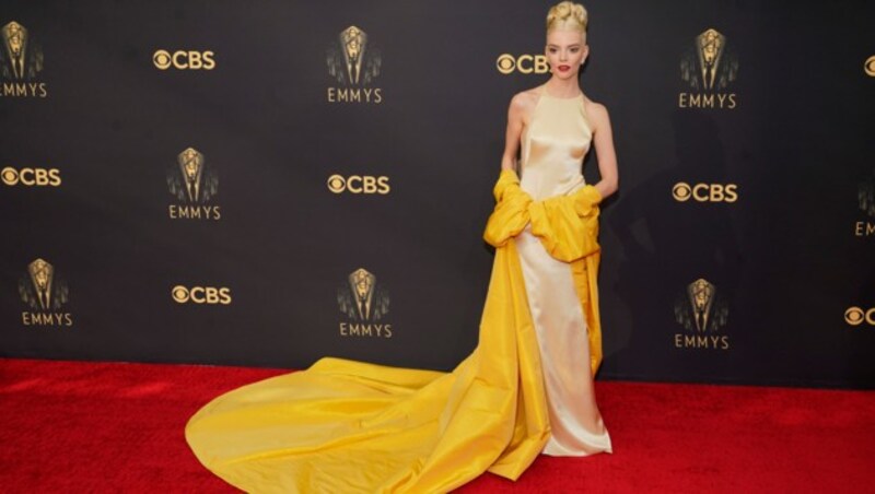 Anya Taylor-Joy in einem Kleid von Christian Dior Haute Couture und mit Schmuck von Tiffany & Co. (Bild: APA/AP Photo/Chris Pizzello)