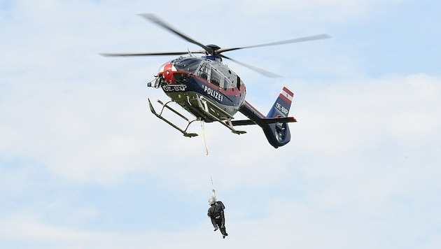 The men had to be rescued by rope rescue. (Bild: P. Huber)