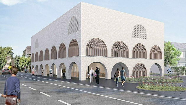 So sehen die Pläne für das Kulturzentrum und die Moschee in Lustenau aus. (Bild: ATIP Lustenau)
