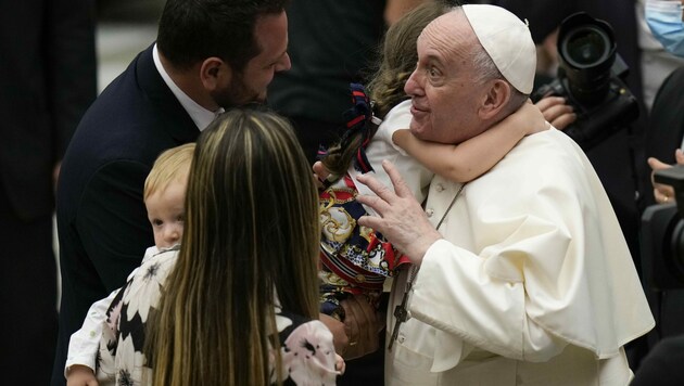 Papst Franziskus bei seiner Audienz am Mittwoch im Vatikan (Bild: The Associated Press)