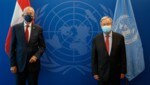 Bundespräsident Alexander Van der Bellen mit UNO-Generalsekretär Antonio Guterres (Bild: APA/BUNDESHEER/PETER LECHNER)