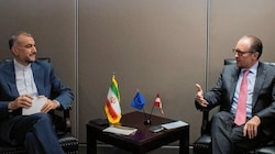 Minister Schallenberg (re.) drängt Kollege Amir-Abdollahian zu Wiener Atomverhandlungen (Bild: Michael Gruber)