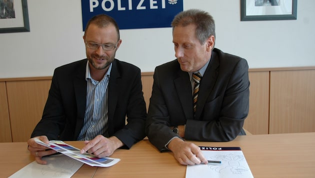 Polizeichef Andreas Pisls (l.) und Professor Rudolf Keplinger (Bild: Johann Haginger)
