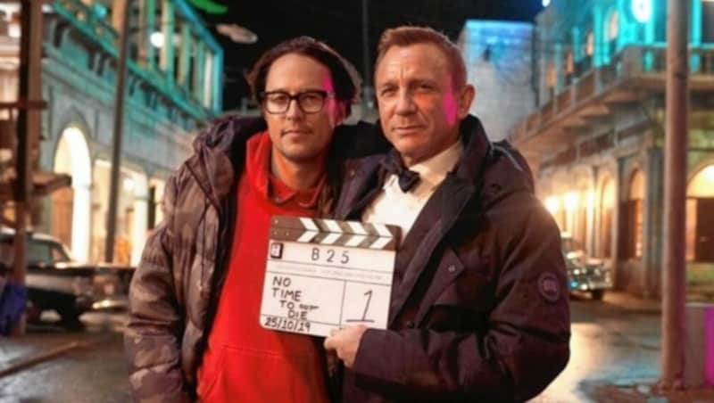 Der Filmemacher und sein Star: Cary Joji Fukunaga und Daniel Craig, der als Agent James Bond in „No Time to Die“ seine Schlussvorstellung gibt. (Bild: UPI Media)