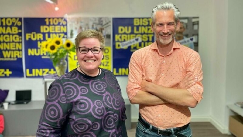 Renate Pühringer und Lorenz Potocnik von Linz+ (Bild: Sophie Peraus)