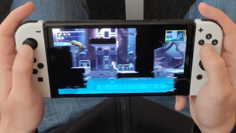 Schwarz wird auf der Switch OLED tatsächlich als solches dargestellt. Kontrast und Farbdarstellung überzeugen. (Bild: Dominik Erlinger)