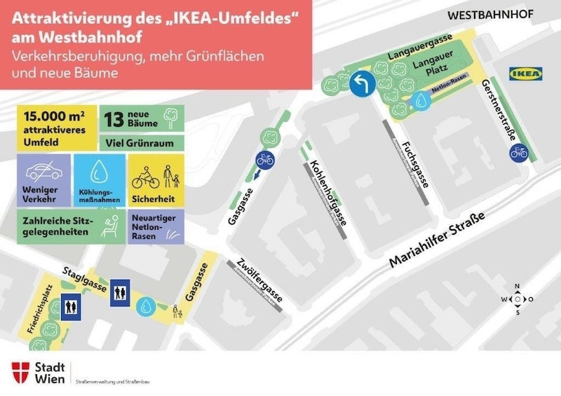 Das IKEA-Umfeld beim Westbahnhof wird neu gestaltet. (Bild: Stadt Wien)