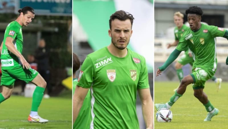 Lustenauer Abgänge, die schmerzten: Jean Hugonet, Haris Tabakovic, Muhammed Cham (v. li.). (Bild: Maurice Shourot / Gepa Pictures Mario Buehner)