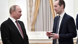 Ilja Sachkow (re.) bei einem Treffen mit Wladimir Putin im Jahr 2019 (Bild: APA/AFP/SPUTNIK/Alexey NIKOLSKY)