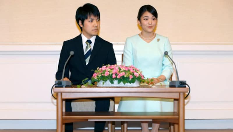 2017 gaben Kei Komuro und Prinzessin Mako ihre Verlobung bekannt. (Bild: AFP)