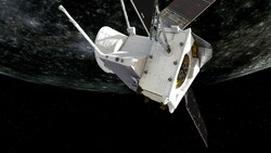 Die Doppelsonde „BepiColombo“ meisterte ihren ersten Vorbeiflug am Planeten Merkur (Bild: ESA/ATG medialab)