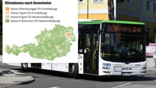 Die Höhe des Klimabonus hängt von dem öffentlichen Verkehrssystem in der Gemeinde ab. (Bild: P. Huber, Krone KREATIV)