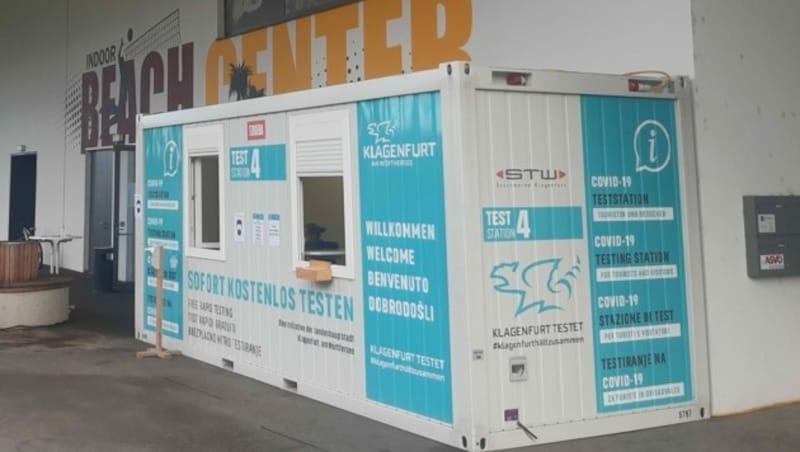 Dieser Testcontainer steht beim Sportpark, Siebenhügelstraße, in Klagenfurt. (Bild: Christian Gypser)