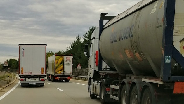 Im Durchschnitt nahm der Schwerverkehr auf den Kärntner Autobahnen um 16,5 Prozent zu (Bild: Kimeswenger Fritz)