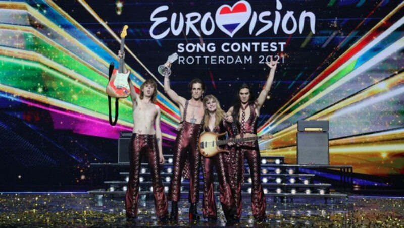 Die Rockband Måneskin aus Rom hatte den wichtigsten Musikwettbewerb des Kontinents 2021 gewonnen - somit fungiert Italien als Austragungsort für die kommende Eurovision-Sause. (Bild: AFP or licensors)